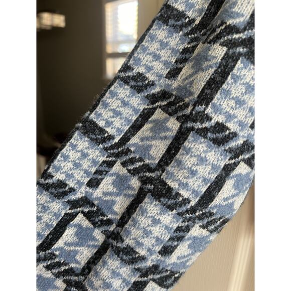 SUNCOO Paris Diane Blue Plaid Knit Boucle Cardigan Jacket Blazer Sz T3 US L - Picture 8 of 14